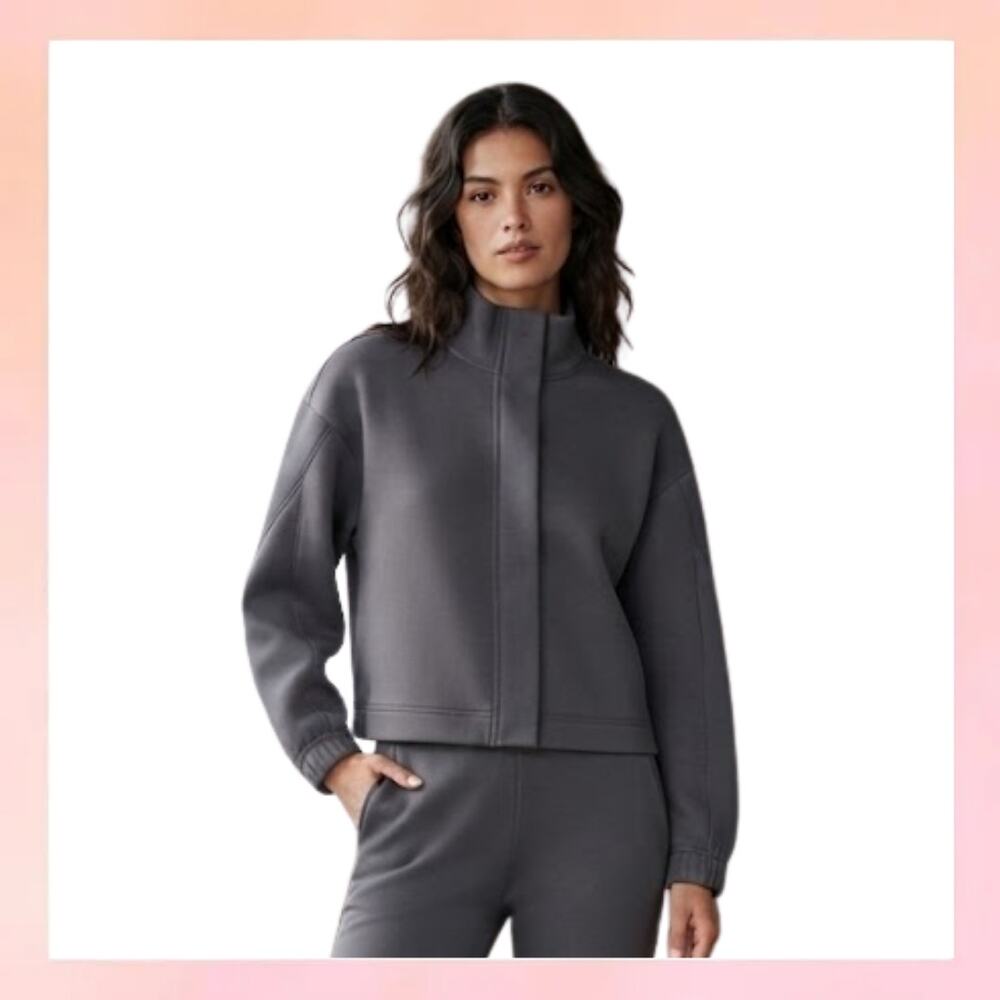 Avia Charcoal Gray Mock Neck Full Zip Athletic Jacket Size XS (0-2)
